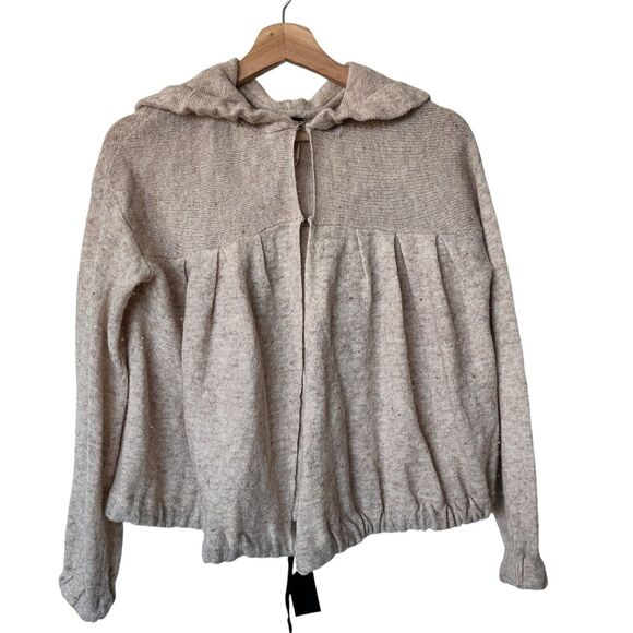Free People Wool Blend Hooded Cardigan Tan Size XSmall - Picture 1 of 10